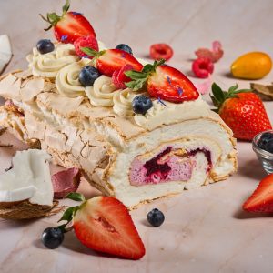 Rulada Pavlova cu cocos